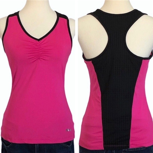 Fila Bright Pink and Black Racerback Workout Top
•Size Medium - Picture 7 of 11